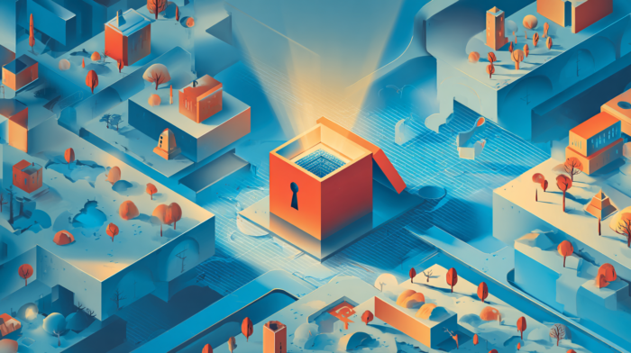 Open box with light shining out, representing open AI